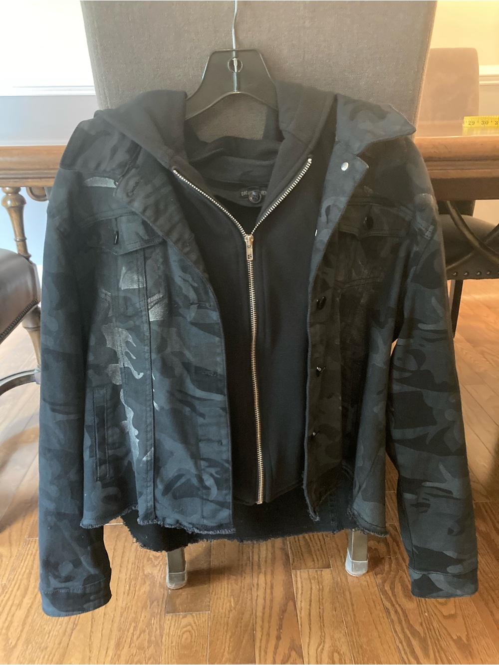 Coco + Carmen Black Hooded dickie Zip Jacket